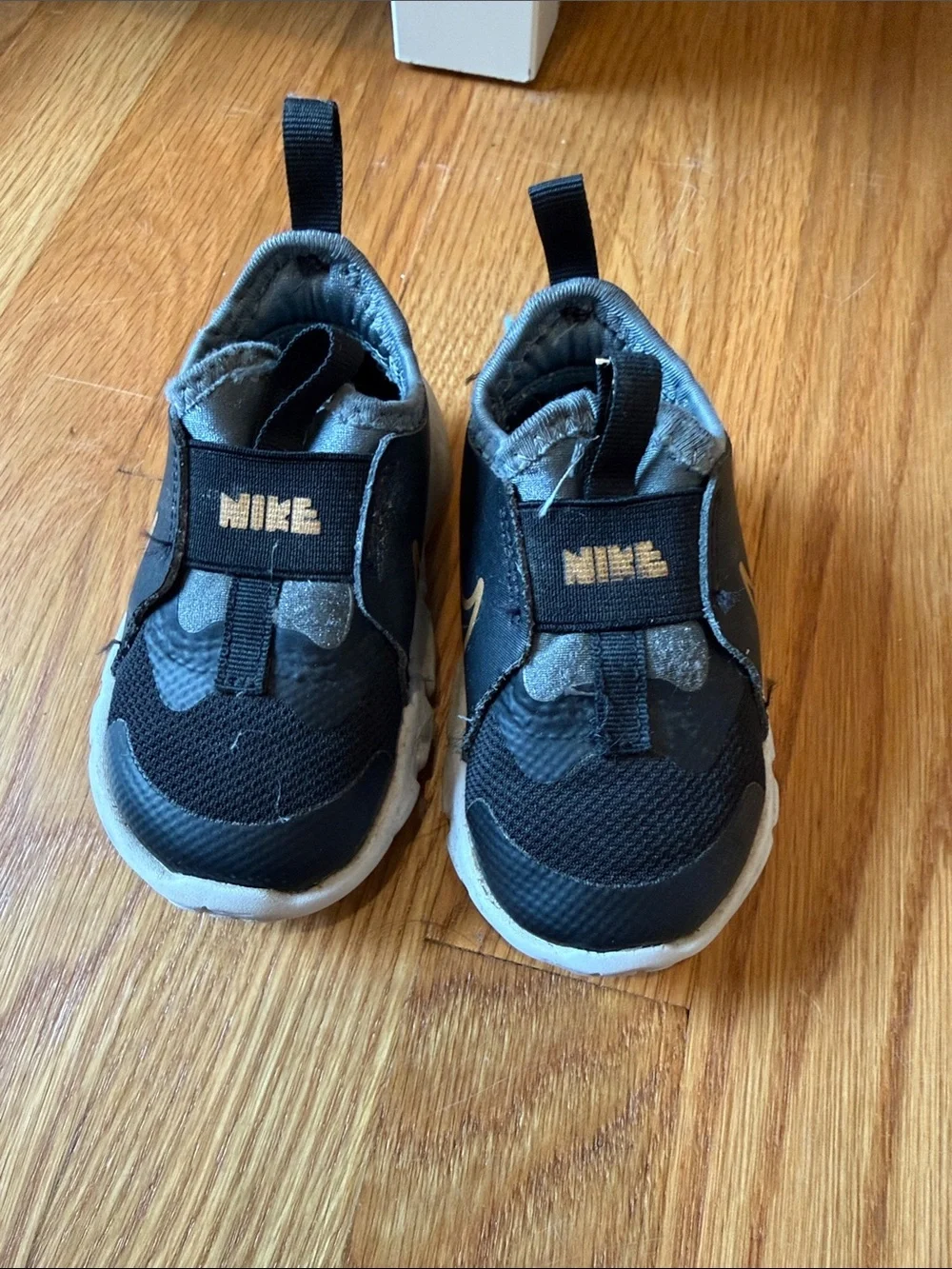 Nike Kids Black and Gray Slip-On Athletic Sneakers